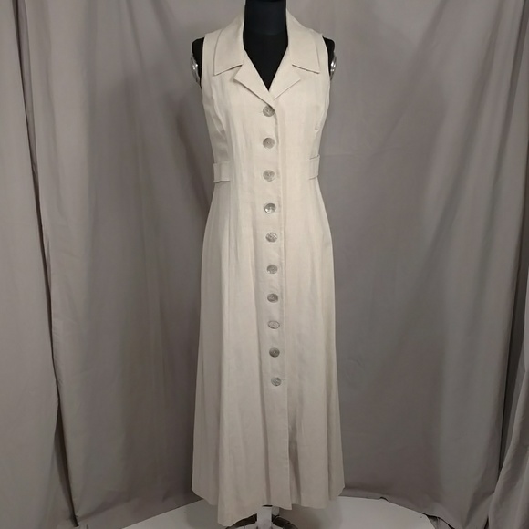 Coldwater Creek Dresses & Skirts - Classy Natural Linen Sundress Shirt Style X Back